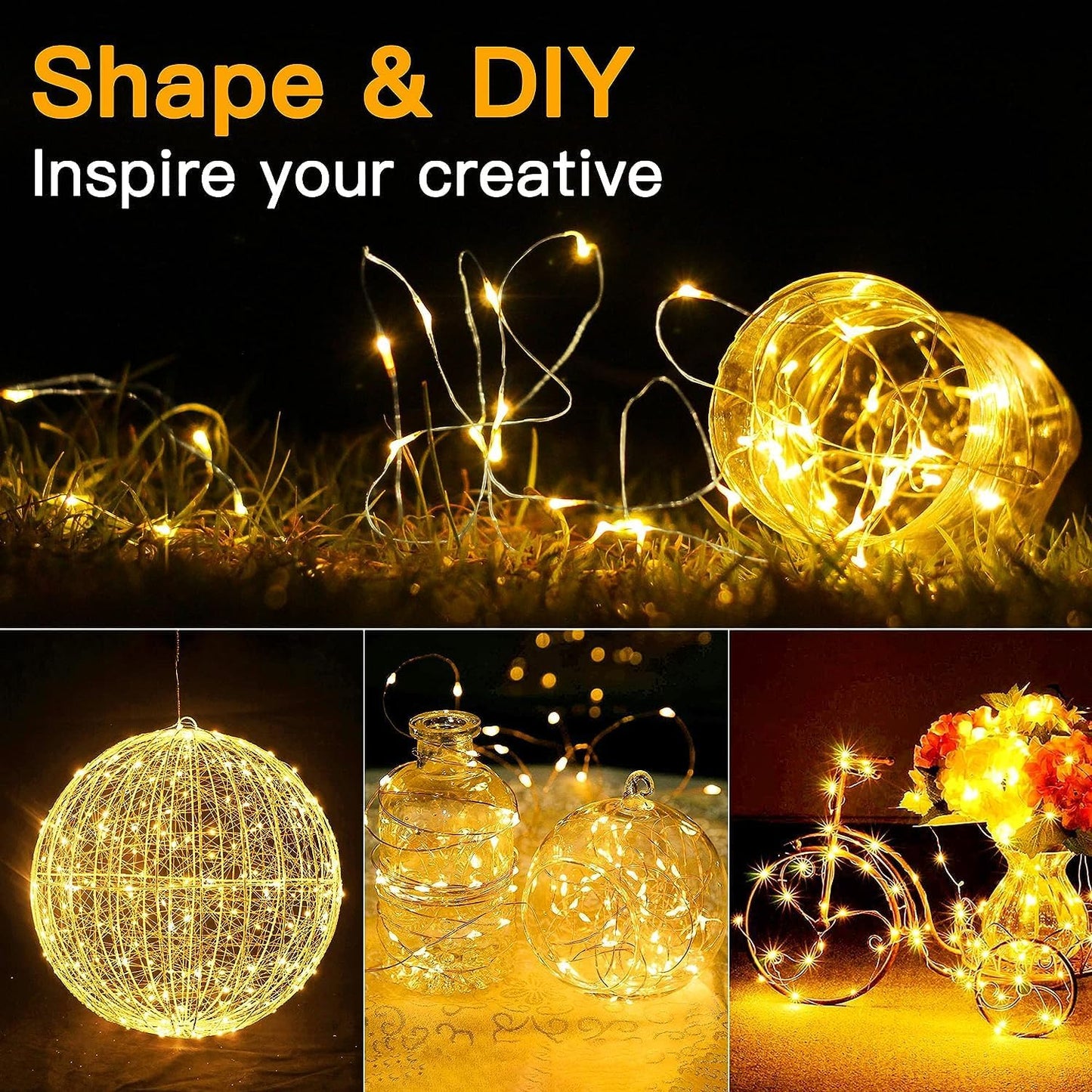 Lumoonos Fairy Lights – Simple Silver Wire Glow for Clean, Intentional Interiors