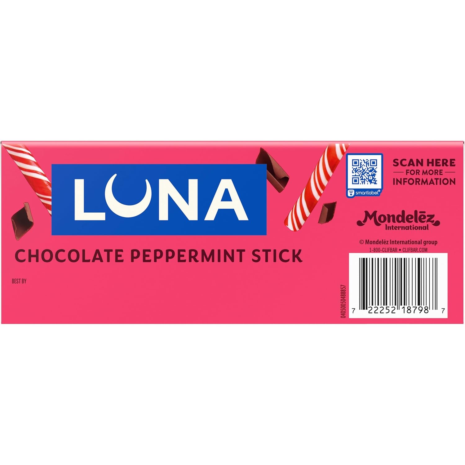 LUNA Bar Chocolate Peppermint Stick – Quick Desk Snack for Focused Workdays, Individually Wrapped Protein Bars 12 Pack