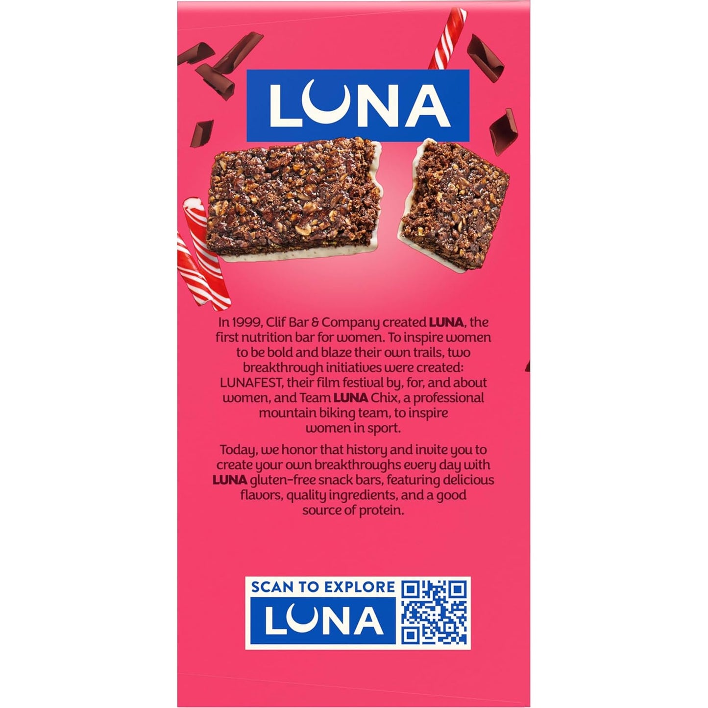 LUNA Bar Chocolate Peppermint Stick – Quick Desk Snack for Focused Workdays, Individually Wrapped Protein Bars 12 Pack
