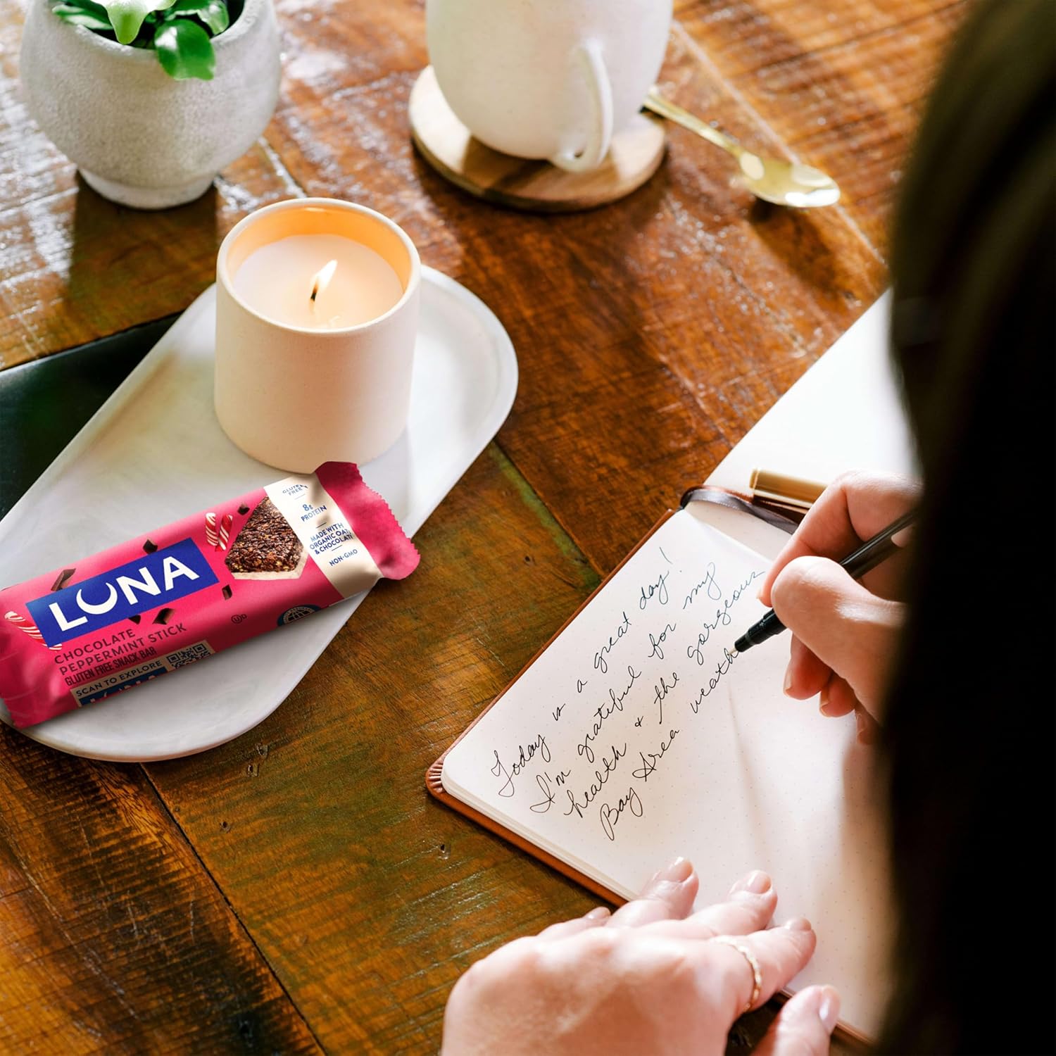 LUNA Bar Chocolate Peppermint Stick – Quick Desk Snack for Focused Workdays, Individually Wrapped Protein Bars 12 Pack