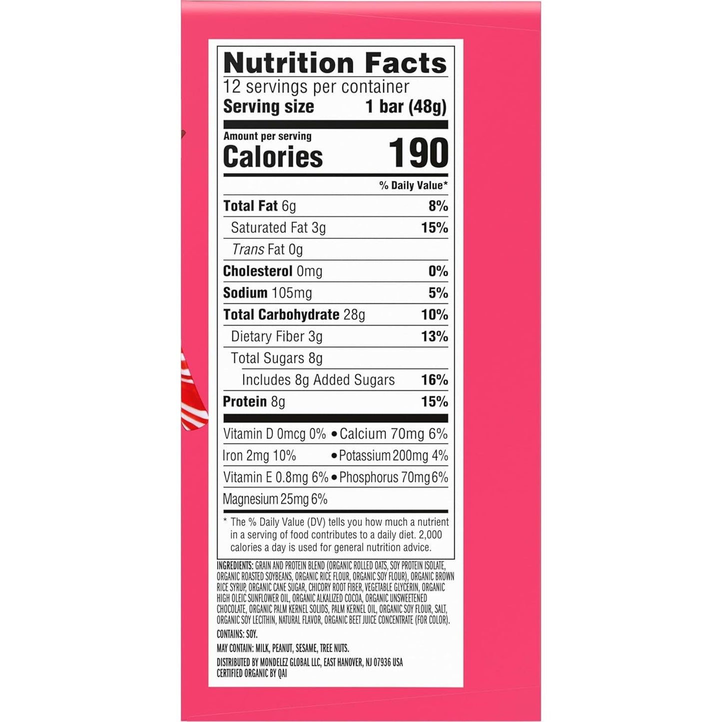 LUNA Bar Chocolate Peppermint Stick – Quick Desk Snack for Focused Workdays, Individually Wrapped Protein Bars 12 Pack