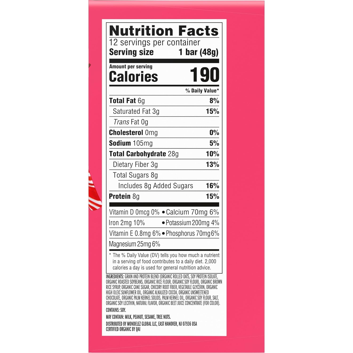 LUNA Bar Chocolate Peppermint Stick – Quick Desk Snack for Focused Workdays, Individually Wrapped Protein Bars 12 Pack