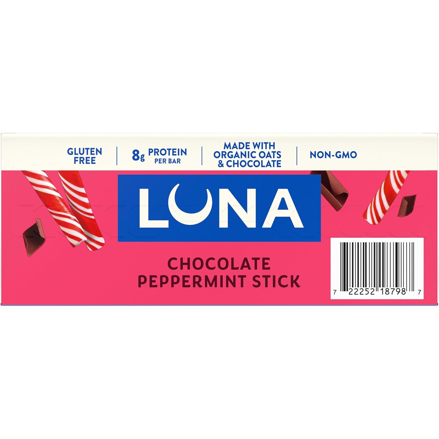 LUNA Bar Chocolate Peppermint Stick – Quick Desk Snack for Focused Workdays, Individually Wrapped Protein Bars 12 Pack