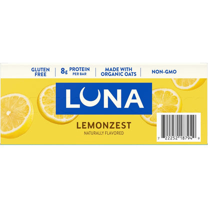 LUNA Bar LemonZest Gluten Free Snack Bar – Mindful Afternoon Pick-Me-Up for Self-Care Routines