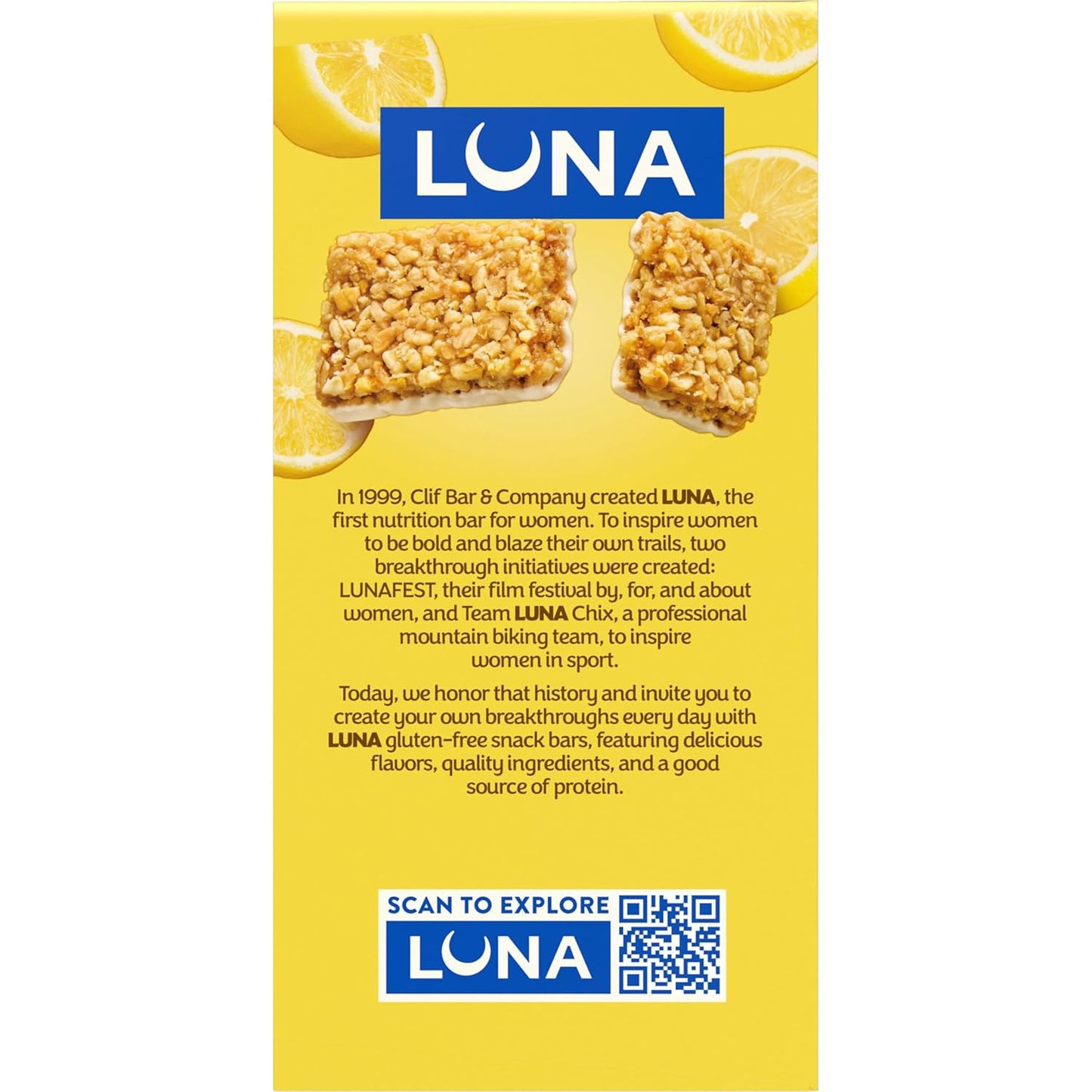 LUNA Bar LemonZest Gluten Free Snack Bar – Mindful Afternoon Pick-Me-Up for Self-Care Routines