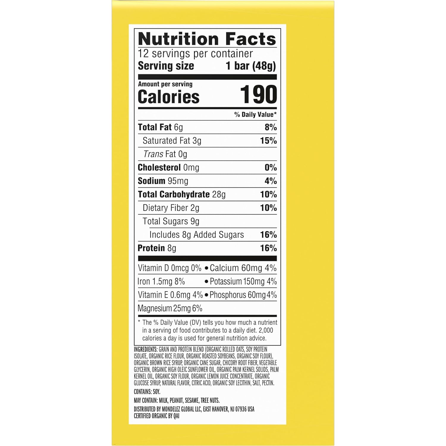 LUNA Bar LemonZest Gluten Free Snack Bar – Mindful Afternoon Pick-Me-Up for Self-Care Routines