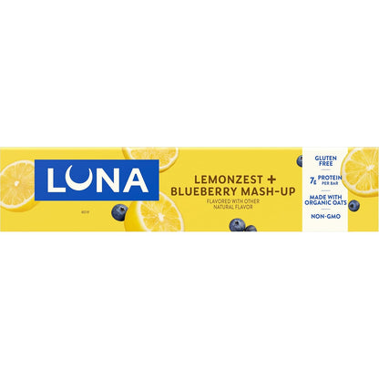 LUNA Bar Mash-Ups LemonZest + Blueberry – Grab-and-Go Snack for Home Office and Commute Fuel