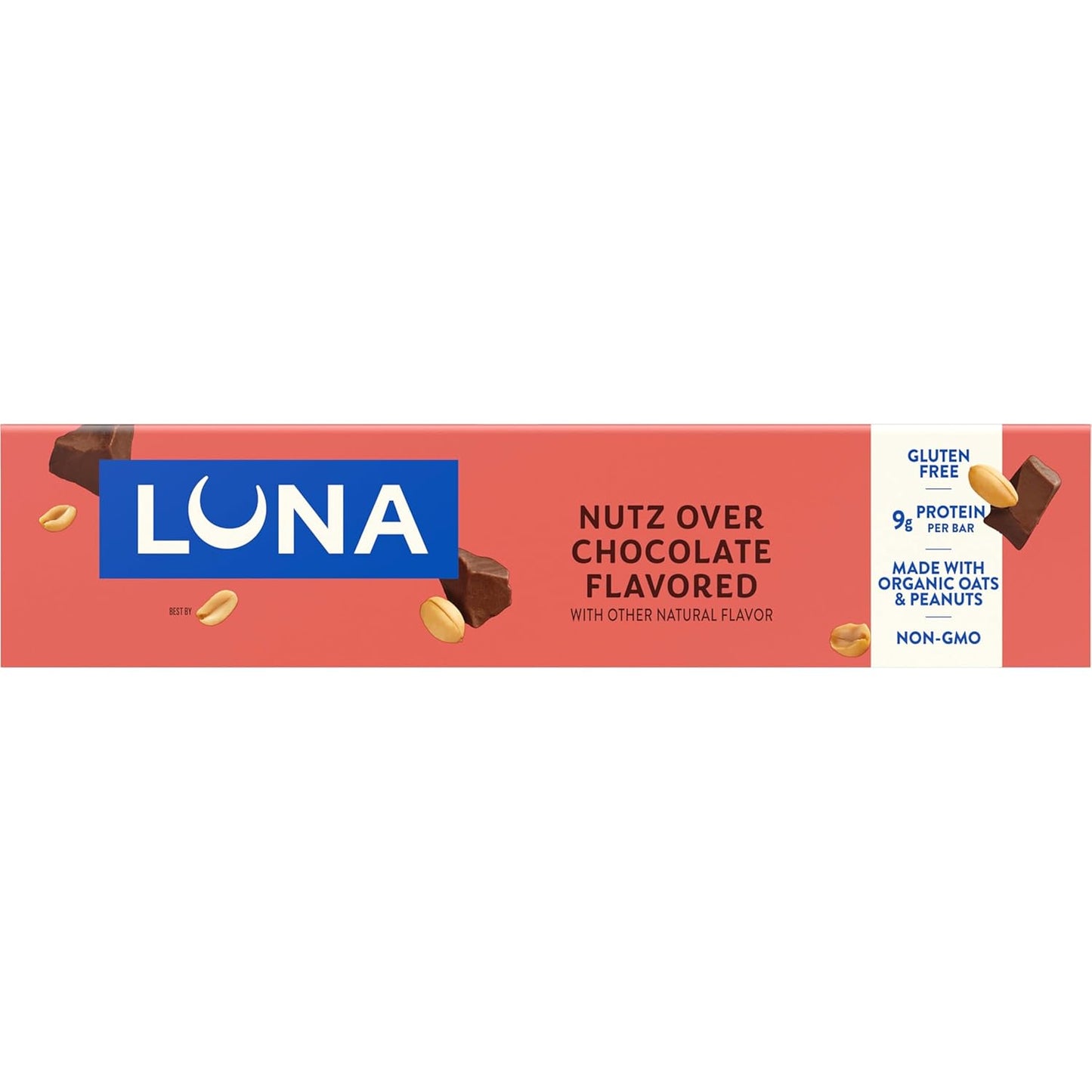 LUNA Bar Nutz Over Chocolate - Sustained Energy Snack for Busy Professionals, Home Office & Focus Fuel