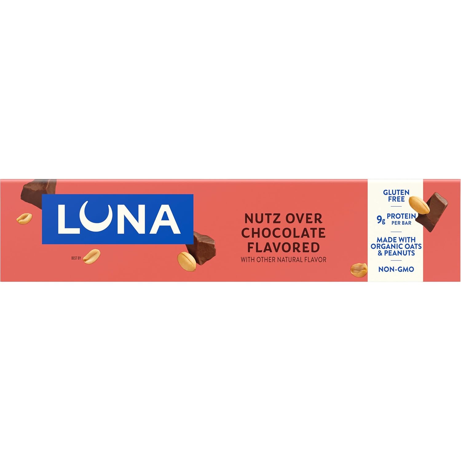 LUNA Bar Nutz Over Chocolate - Sustained Energy Snack for Busy Professionals, Home Office & Focus Fuel