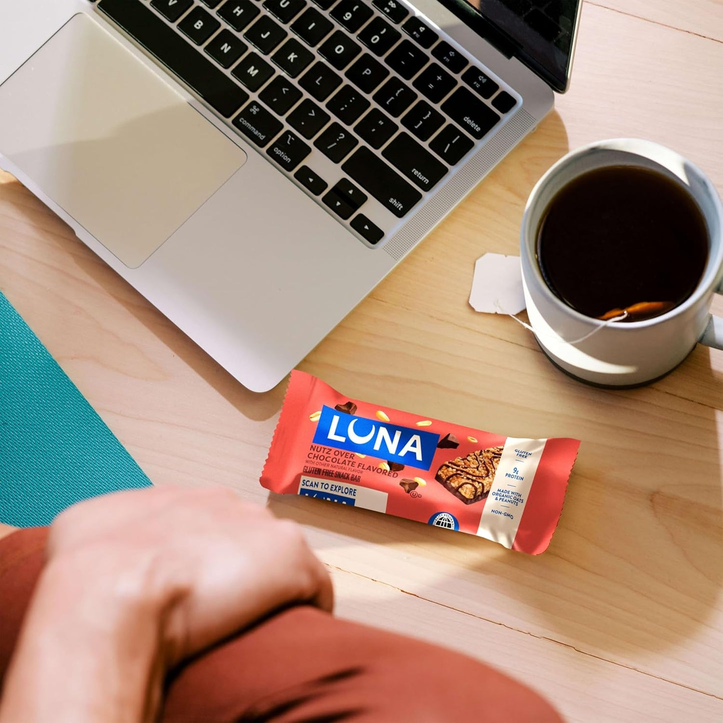 LUNA Bar Nutz Over Chocolate - Sustained Energy Snack for Busy Professionals, Home Office & Focus Fuel