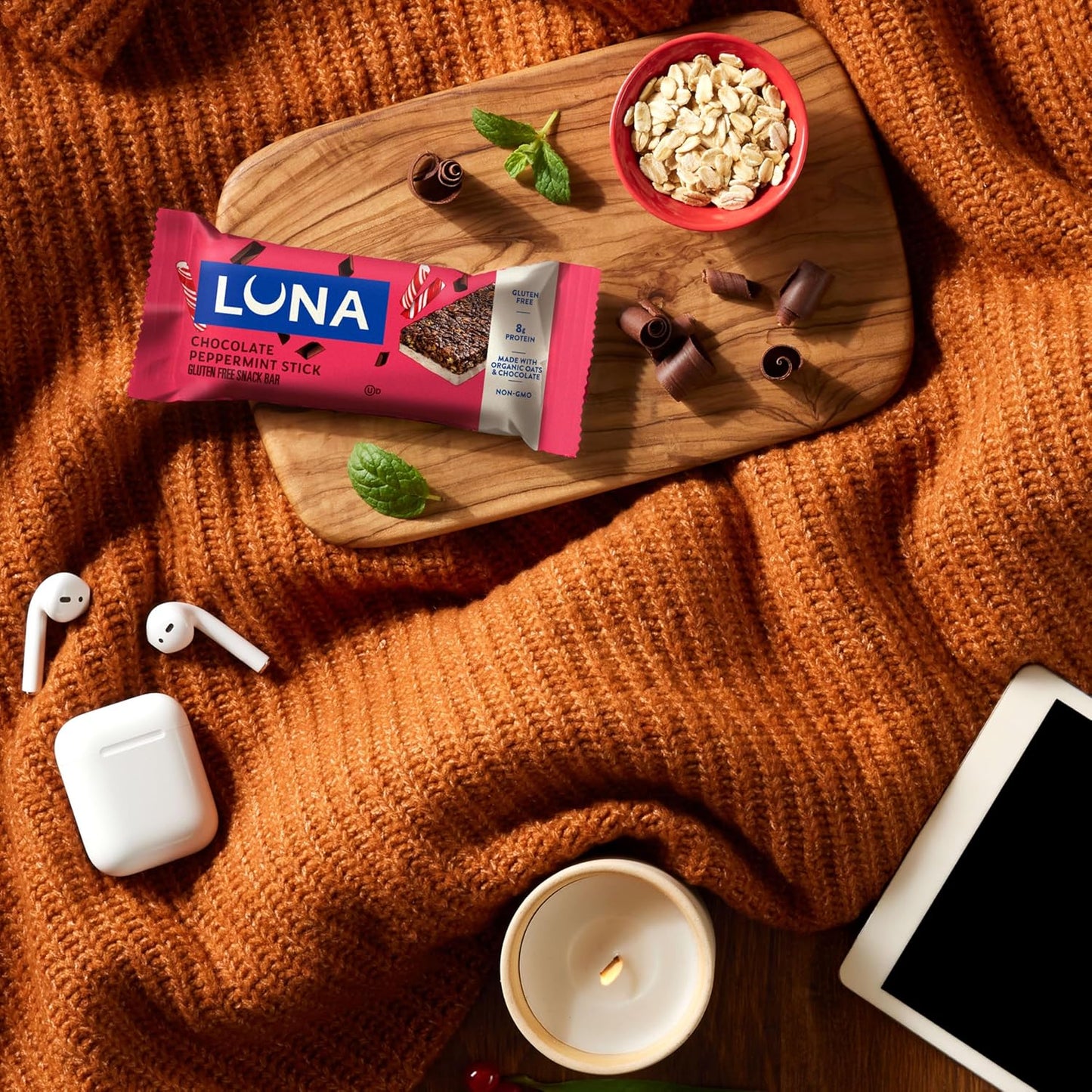LUNA Bar Variety Pack - Mindful Snack for Self-Care Routines, Plant-Based Protein Bars (12 Pack)