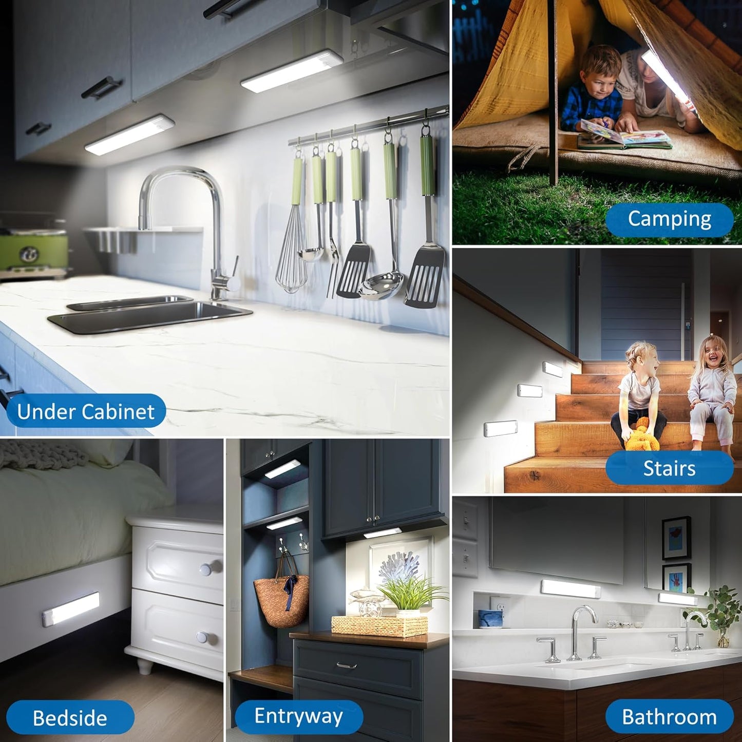 LUXCURA Motion Sensor Under Cabinet Lights – Child Safe Nursery and Bedroom Night Lighting, No Flame No Wax