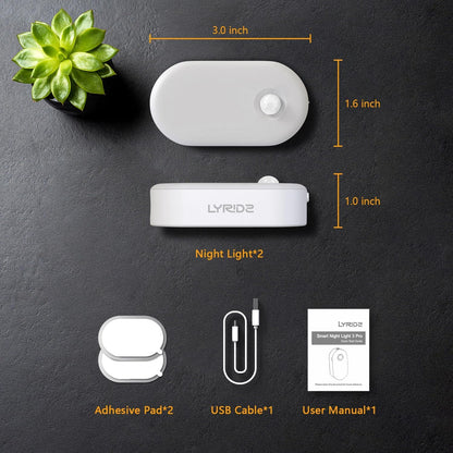 Lyridz Rechargeable LED Night Light for Cozy Bedroom Ambiance, Warm White Dimmable Accent Lighting That Doubles as Stylish Decor