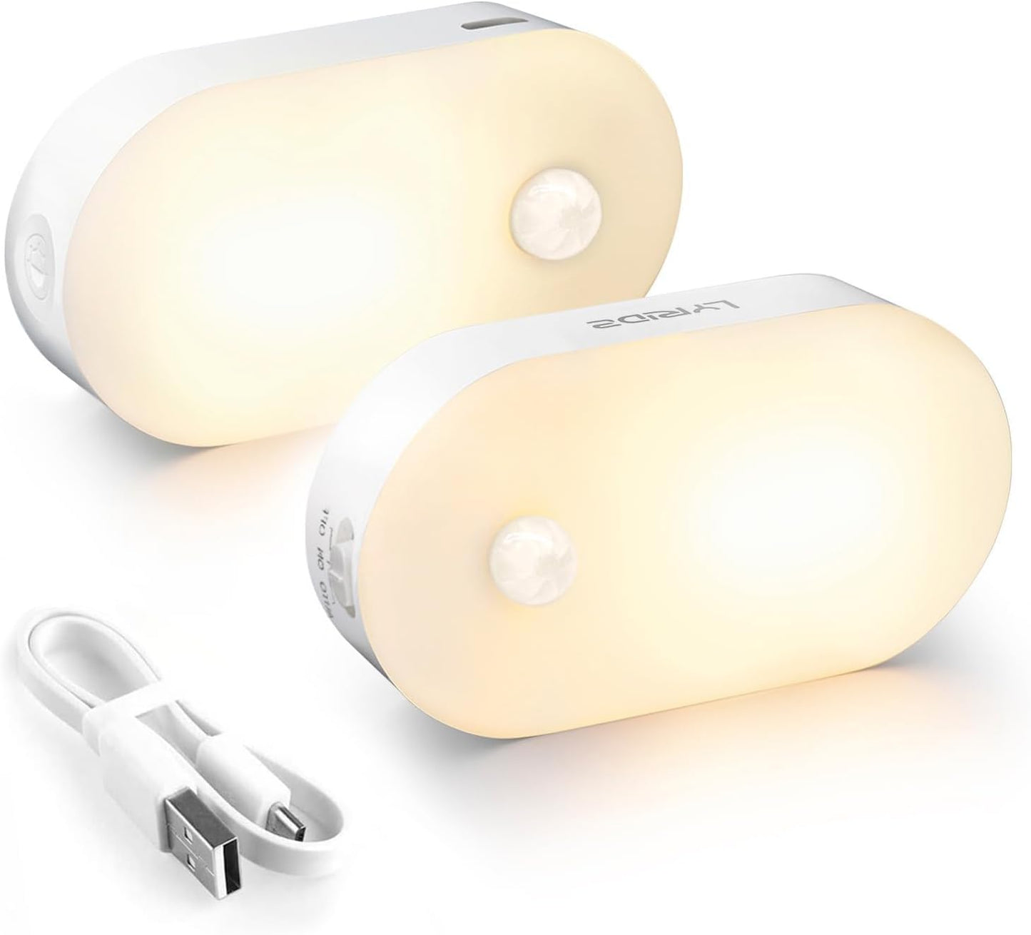 Lyridz Rechargeable LED Night Light for Cozy Bedroom Ambiance, Warm White Dimmable Accent Lighting That Doubles as Stylish Decor