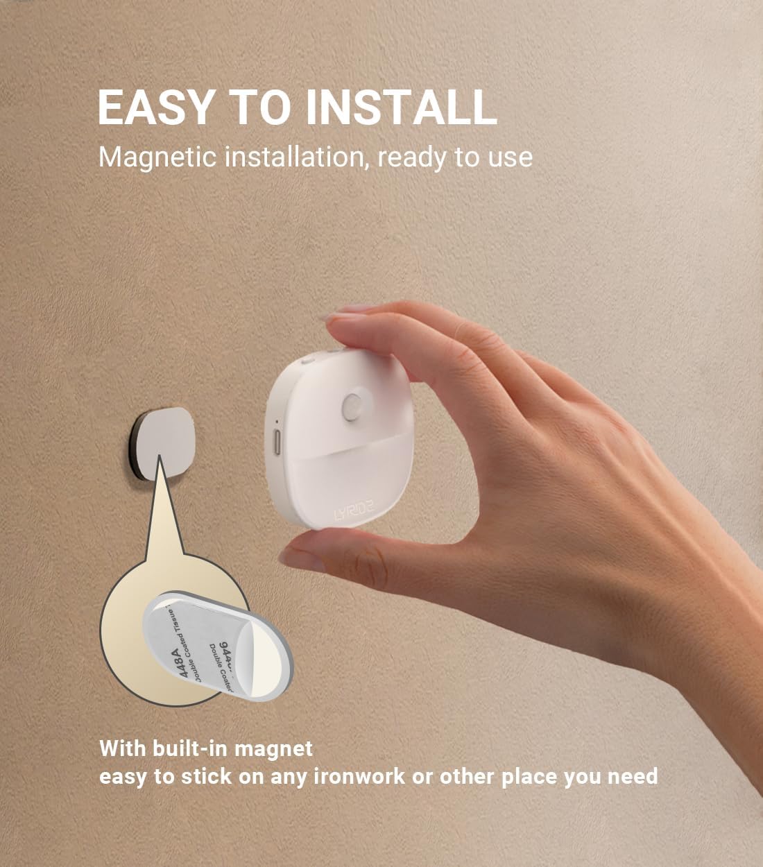 Lyridz Rechargeable Motion Night Light Set – Thoughtful Housewarming Gift for New Homeowners, 3-Pack
