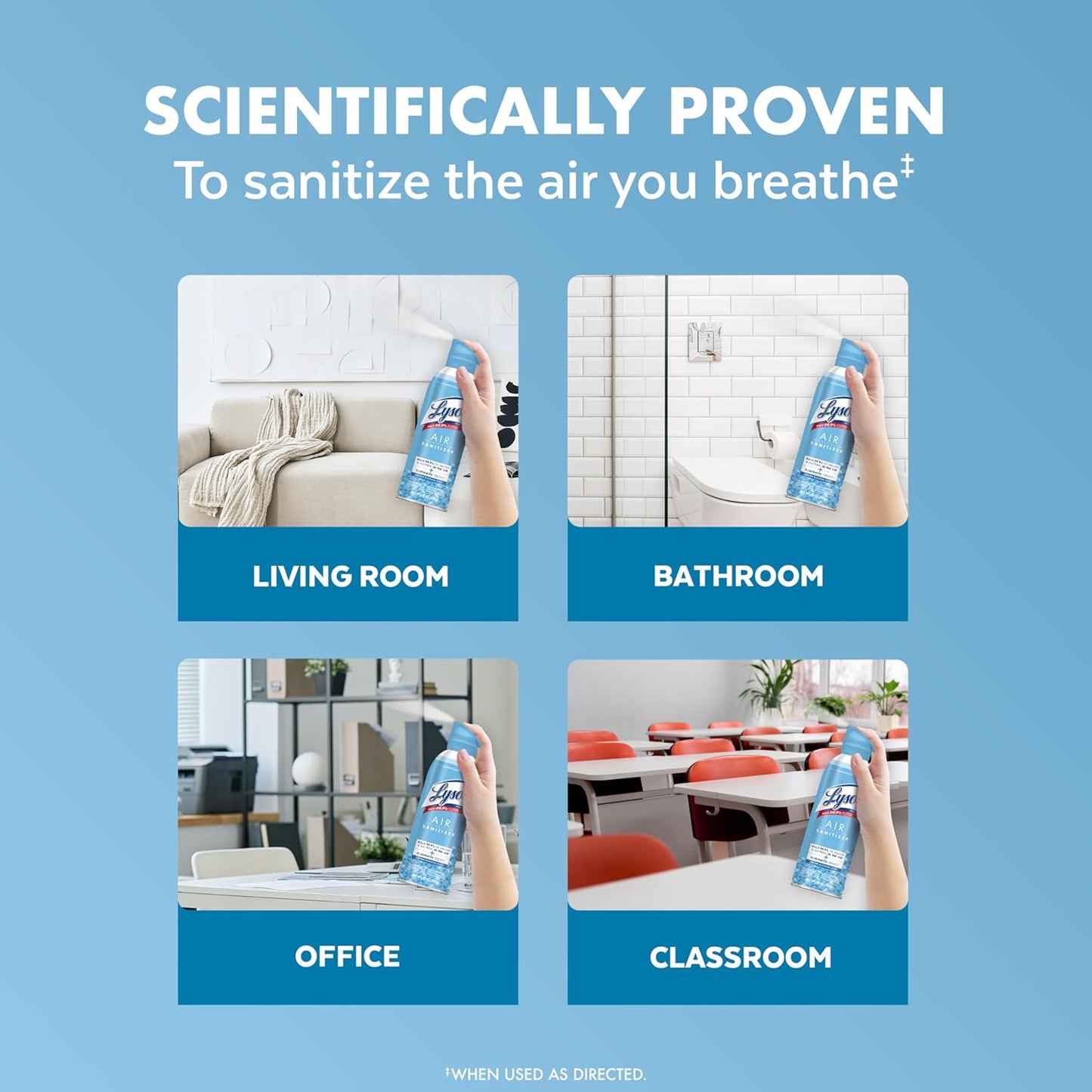 Lysol Air Sanitizer Spray – Flameless Bathroom and Nursery Air Sanitizer for Worry-Free Family Homes