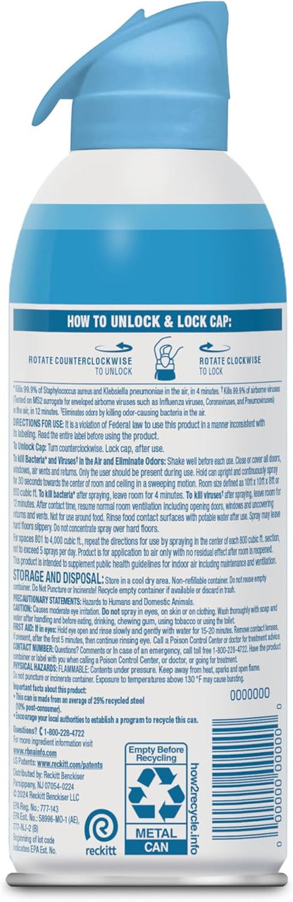 Lysol Air Sanitizer Spray – Flameless Bathroom and Nursery Air Sanitizer for Worry-Free Family Homes