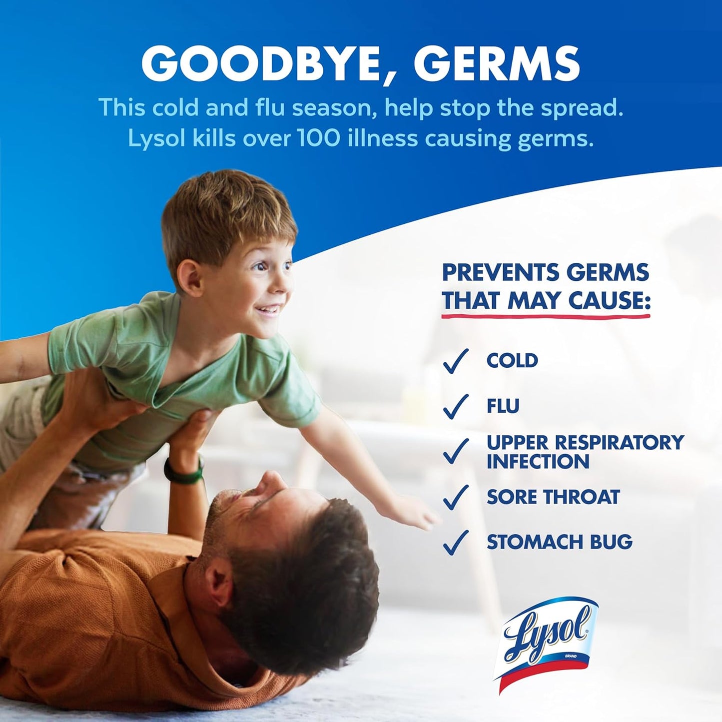 Lysol Disinfectant Spray – Flameless Surface Sanitizer for Kid and Pet Zones, Kills 99.9% of Germs