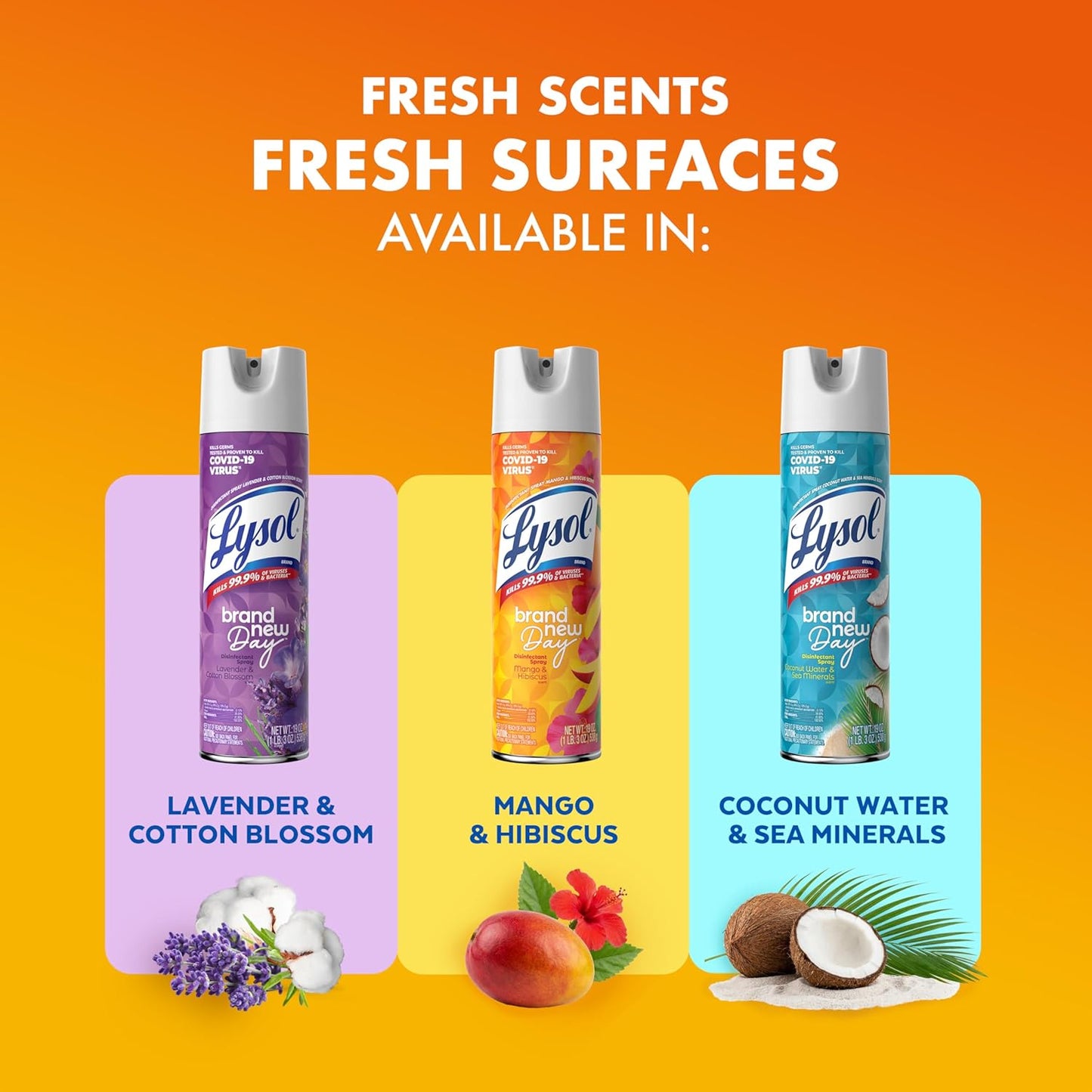 Lysol Disinfectant Spray – Wellness Ritual for Bathroom Self-Care Spaces, Kills 99.9% of Germs, Lemon Breeze