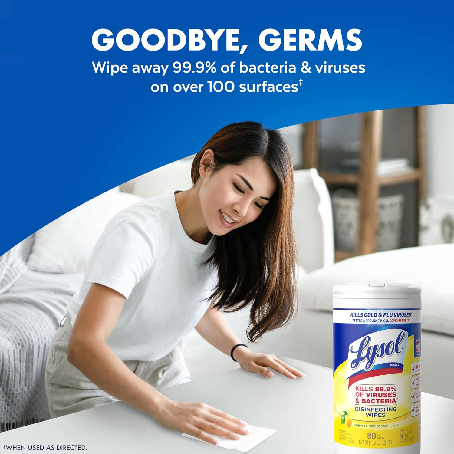 Lysol Disinfectant Wipes, Mindful Germ-Free Living Ritual for Bedrooms and Bathrooms, 3x80 ct Scented Bundle for Self-Care