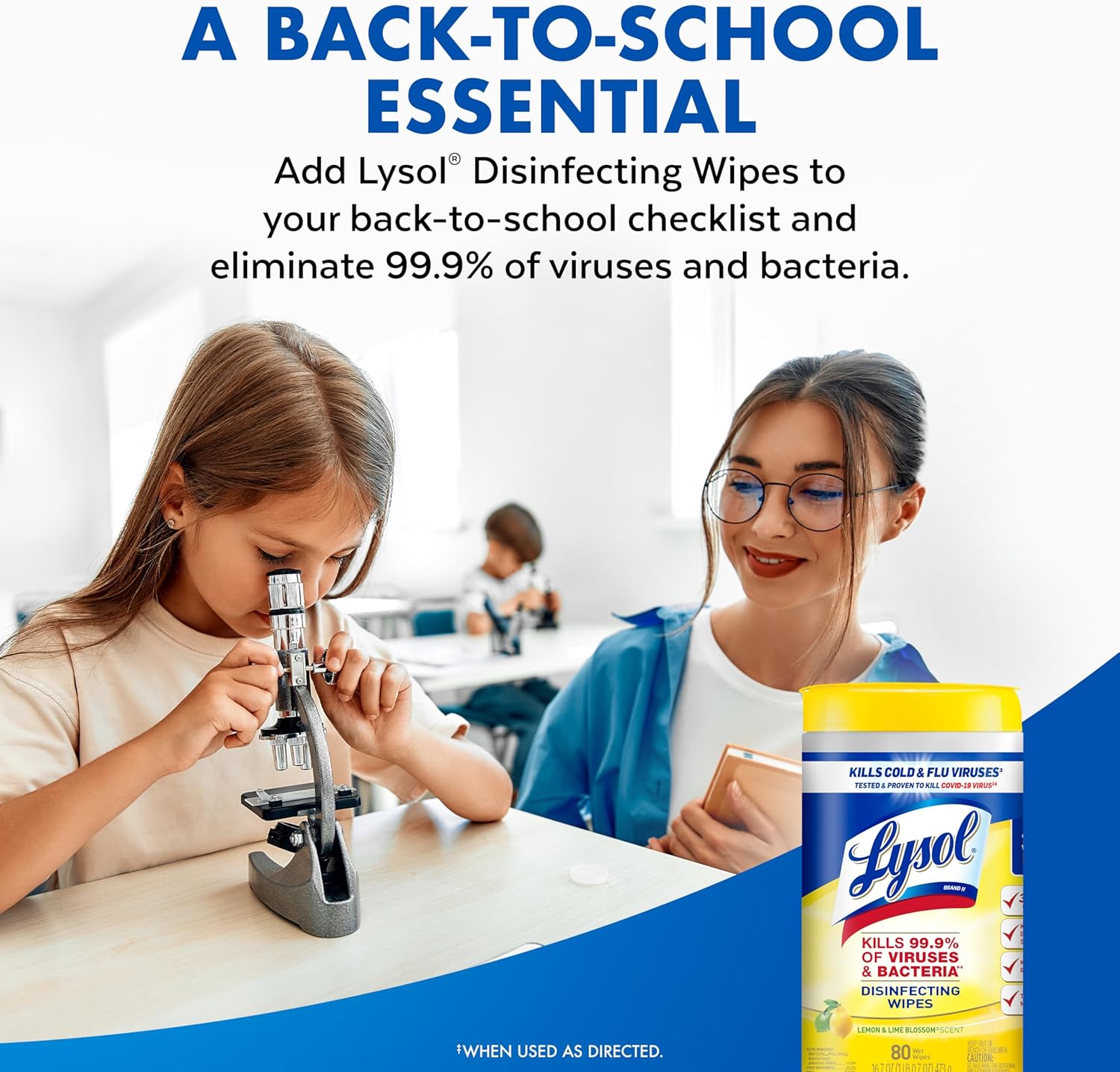 Lysol Disinfectant Wipes, Multi-Surface Antibacterial Cleaning Wipes, For Mindful Home Wellness Routines, Lemon and Lime Blossom, 4-Pack