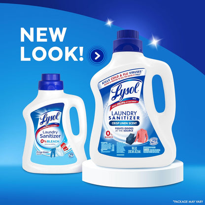 Lysol Laundry Sanitizer Additive Safe Around Kids and Pets, Bleach-Free Odor Eliminator for Family Laundry