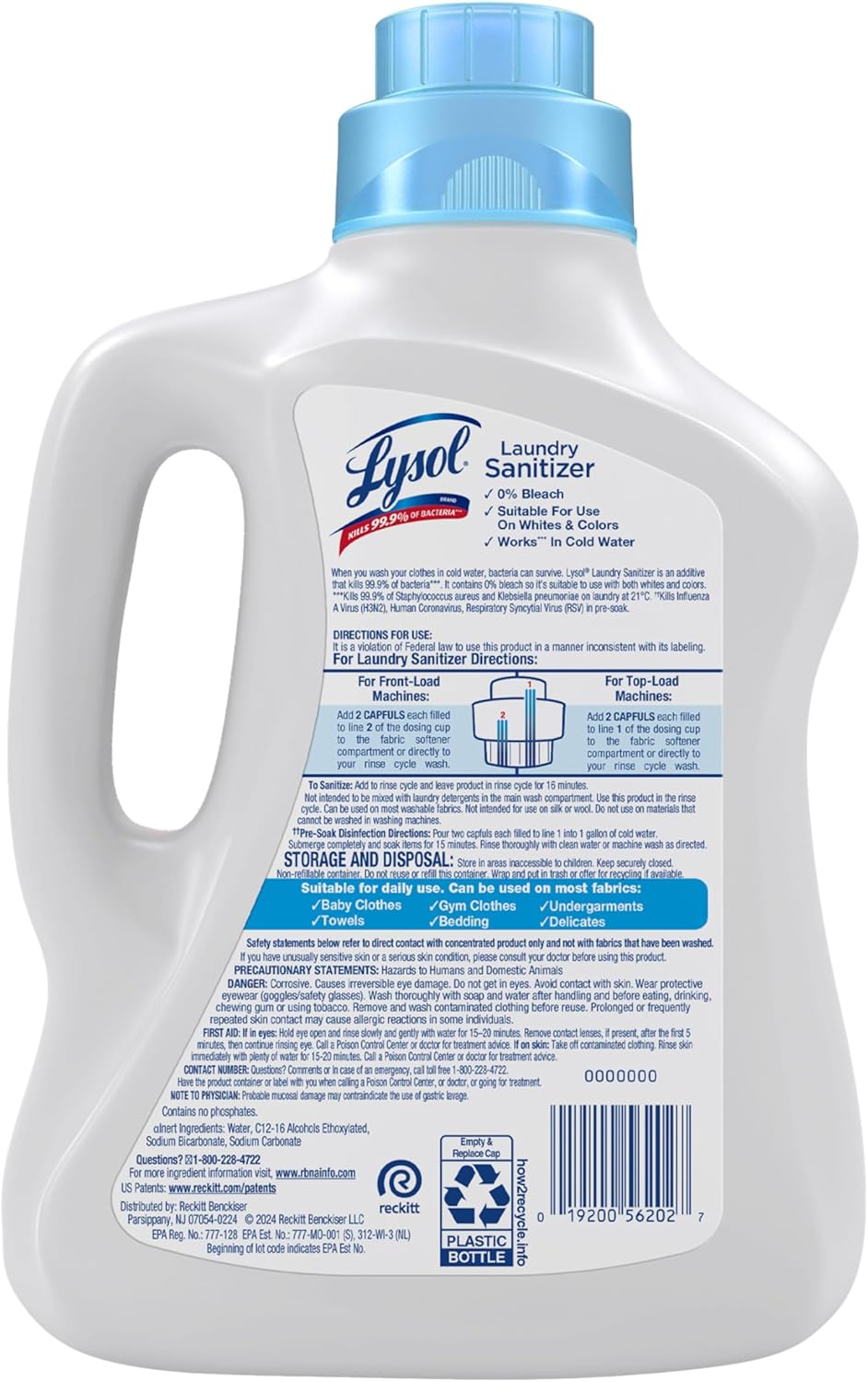 Lysol Laundry Sanitizer Additive – Self-Care Laundry Ritual Additive, Free & Clear Bacteria Remover for Fresh Sheets and Towels