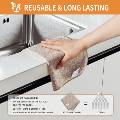 machine-washable and reusable, replacing single-use paper towels