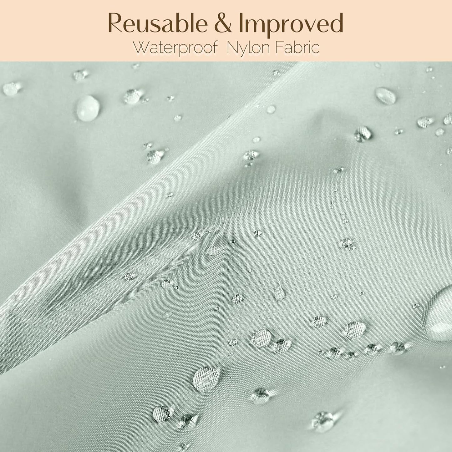 machine-washable polyester and silicone construction for repeated reuse