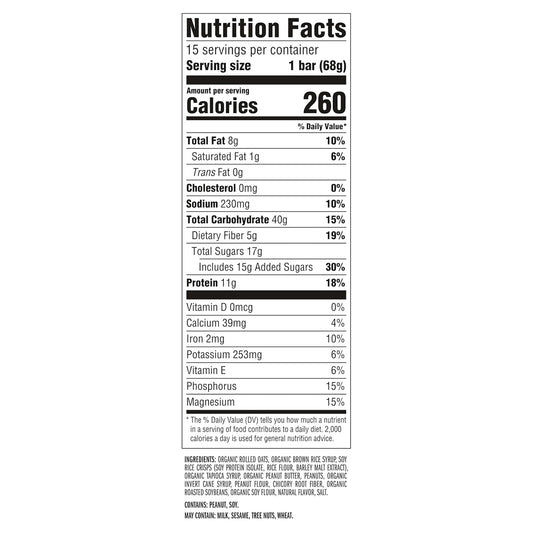 made with organic rolled oats as the primary ingredient and no high-fructose corn syrup