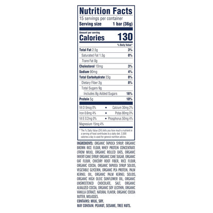 made with usda organic rolled oats and organic whole grains