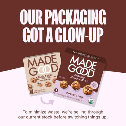 MadeGood Chocolate Chip Granola Bites – Clean Eating Snack for Office Desk and Gym Bag, Organic and Non-GMO