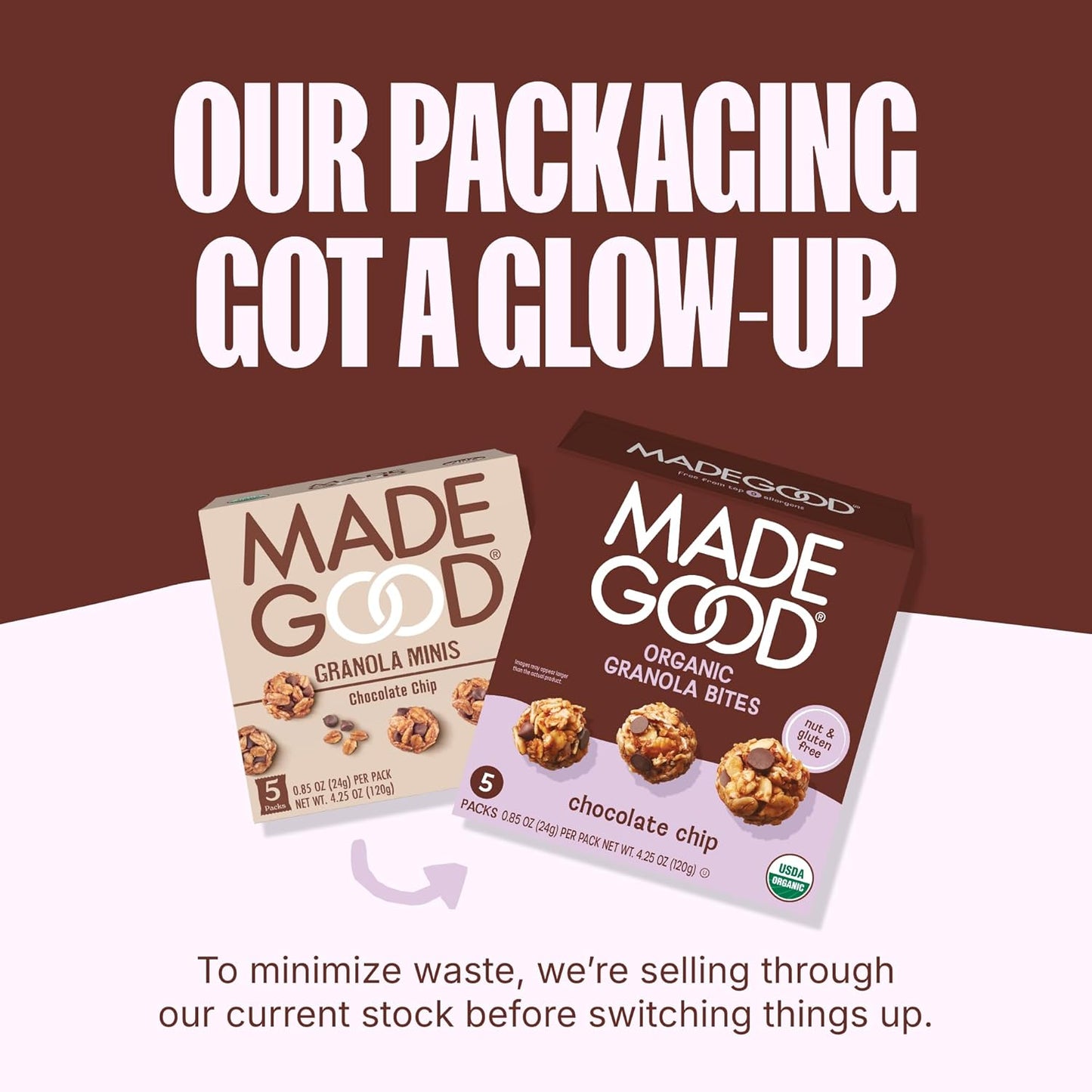 MadeGood Chocolate Chip Granola Bites – Nut-Free School Lunchbox Snack for Kids with Allergies, Individually Wrapped 5-Pack