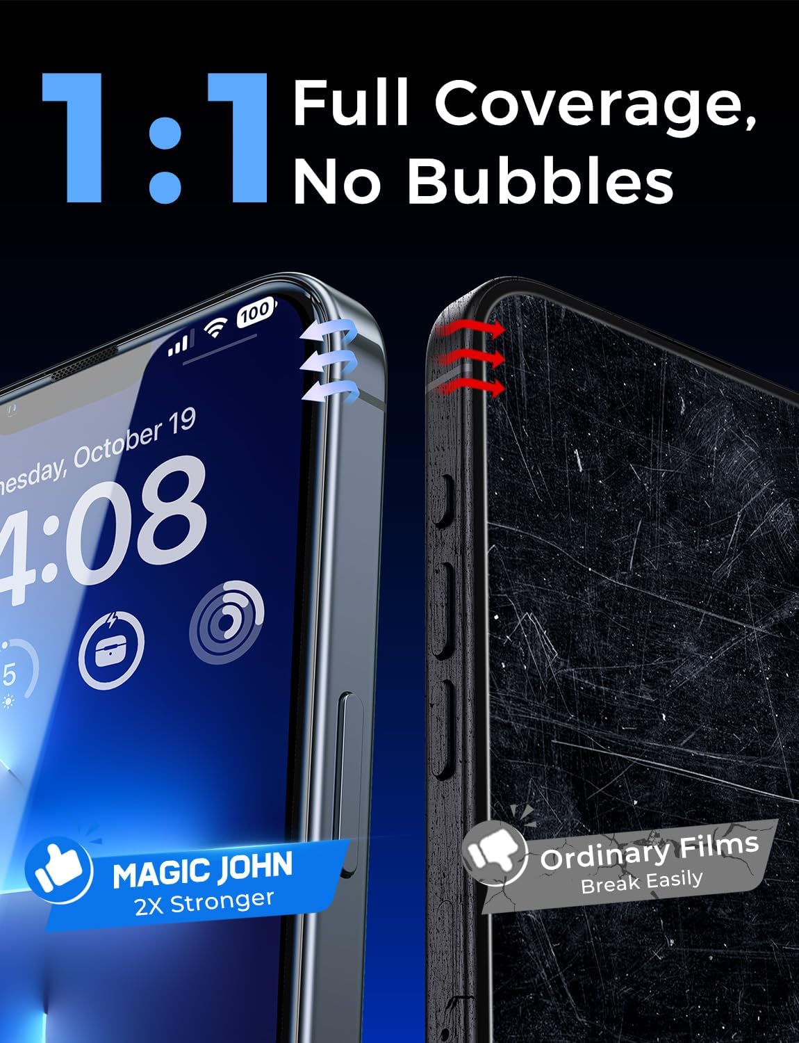 MAGIC JOHN 2 Pack iPhone 13 Pro Max Tempered Glass Screen Protector, Thoughtful Tech Gift for Birthday and Holiday Stocking Stuffer