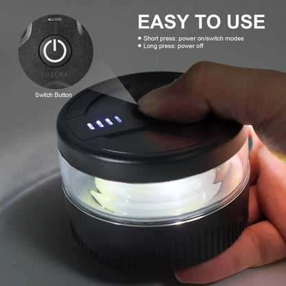 Magnetic Wireless Beacon Light, Flameless USB-C LED Strobe for Tractor and Forklift Operators, Roadside Safety Flasher IP67