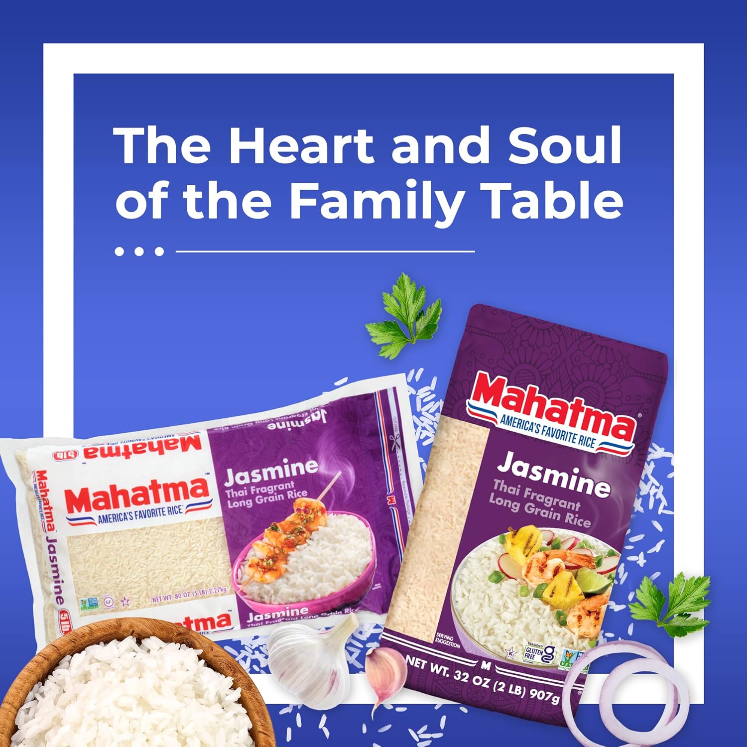 Mahatma Jasmine Rice 2 lb – 5-Minute Microwave Rice Side for Busy Weeknight Schedules