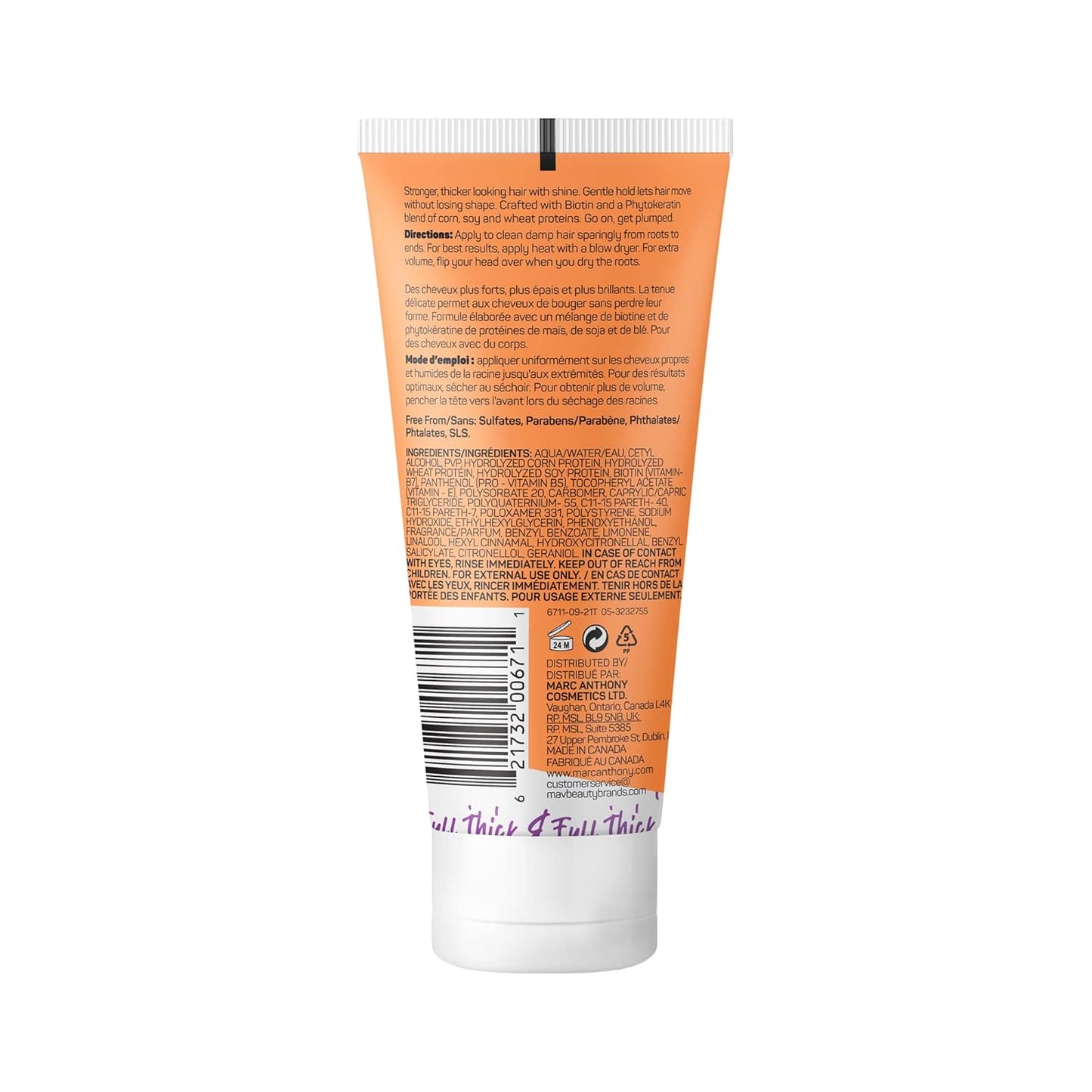 Marc Anthony Hair Thickening Styling Cream for Thin & Flat Hair - Daily Self-Care Volumizing Cream with Biotin for Mindful Morning Routines