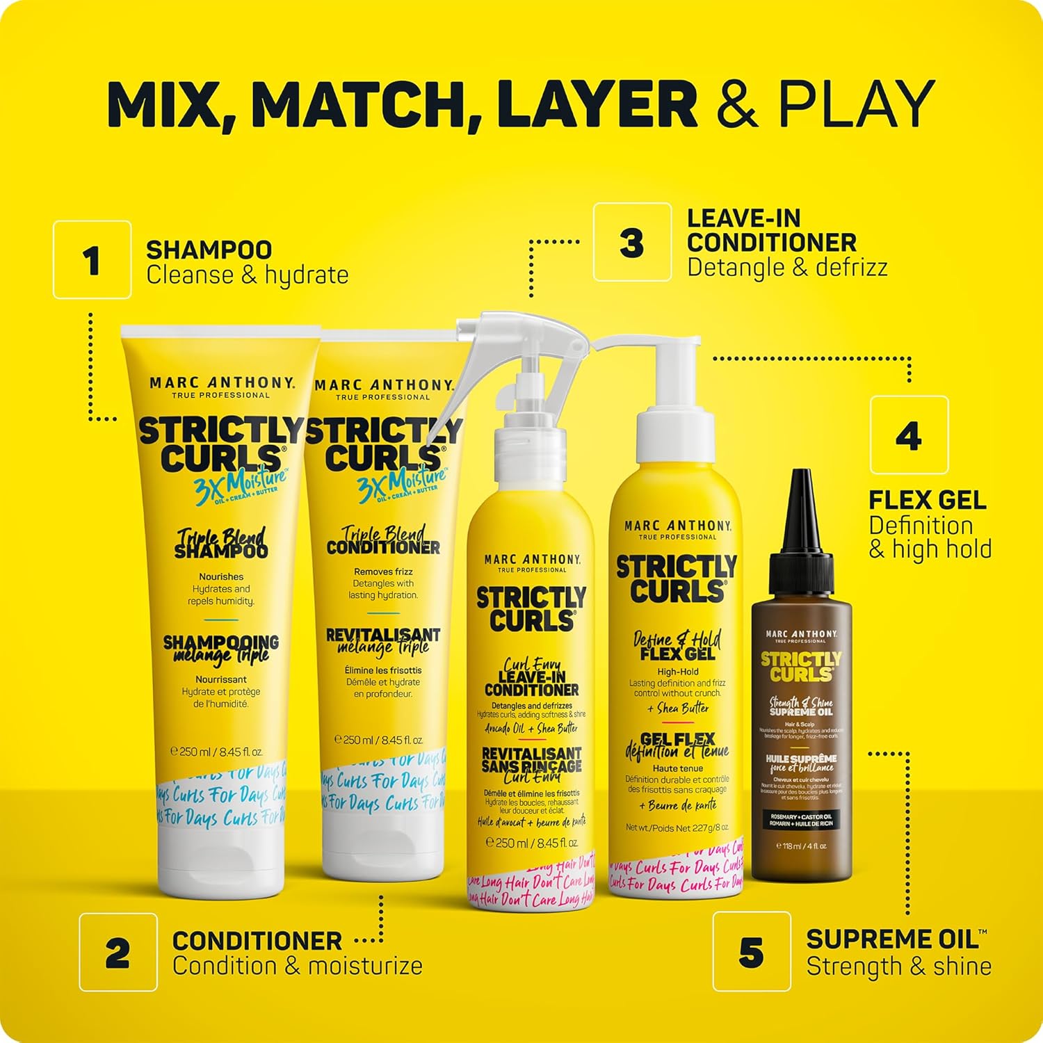 Marc Anthony Strictly Curls Curl Defining Gel - Spa Night Self-Care Hair Ritual for Frizz-Free Medium and Coarse Curls