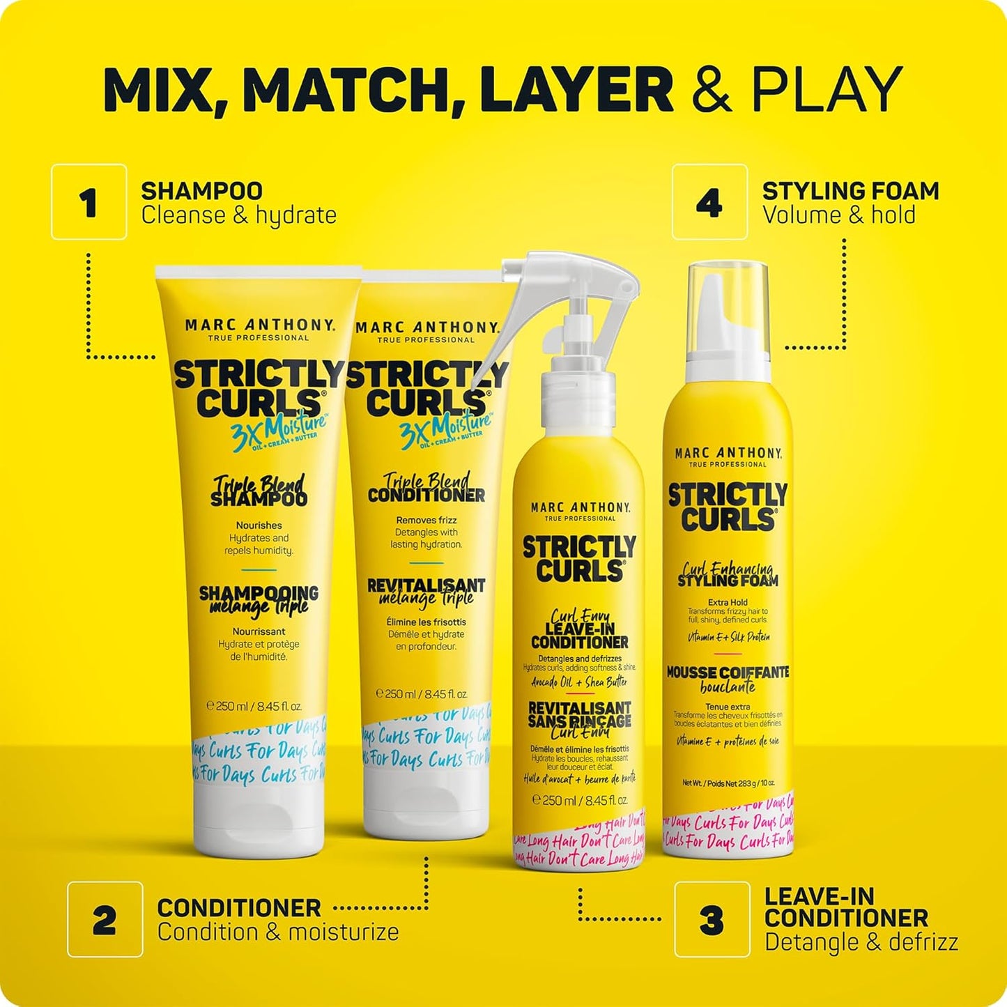Marc Anthony Strictly Curls Styling Foam – Self Care Hair Ritual for Fine Curls, Sulfate Free Volumizing Mousse