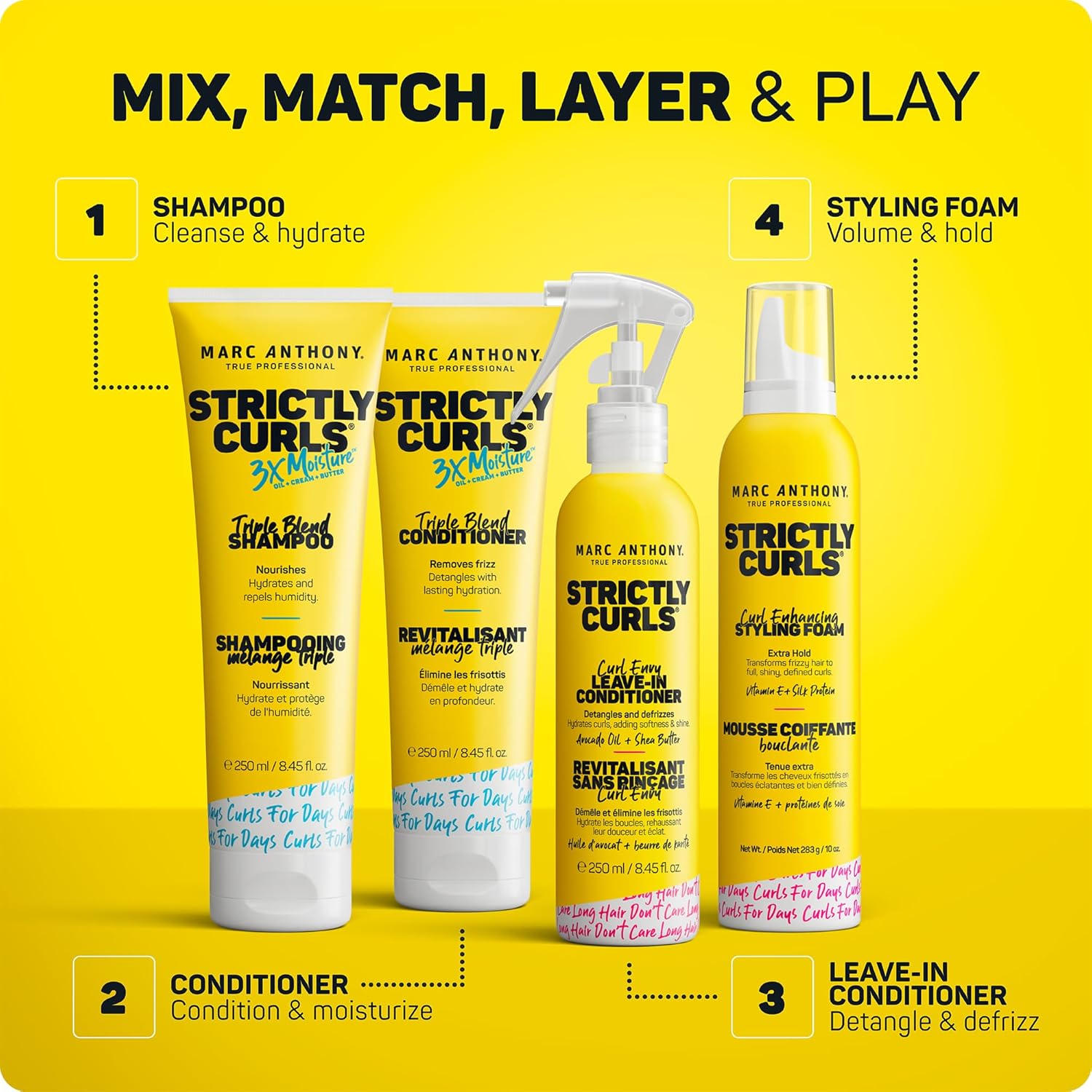 Marc Anthony Strictly Curls Styling Foam – Self Care Hair Ritual for Fine Curls, Sulfate Free Volumizing Mousse