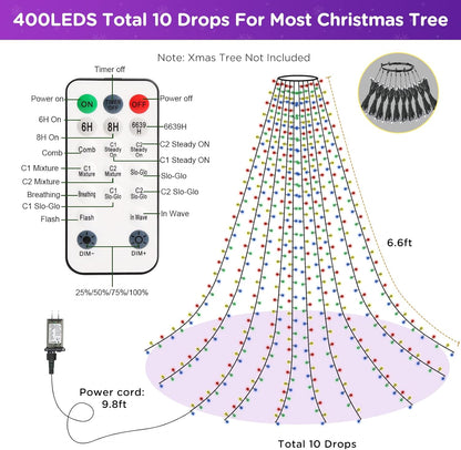 Marchpower Christmas Tree Lights – Nursery and Playroom Safe Holiday Lighting, Cool-to-Touch UL588 Diamond LEDs with Timer