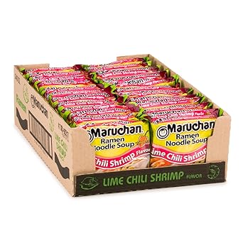 Maruchan Ramen Chicken, Instant Ramen Noodles Birthday Gift Basket for Her, Comfort Food Care Package with Quick 3-Minute Ready to Eat Meals (24 Count)