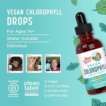 MaryRuth's Chlorophyll Liquid Drops – Home Office Desk Ritual for Focused Mornings, Minty Pre-Work Hydration