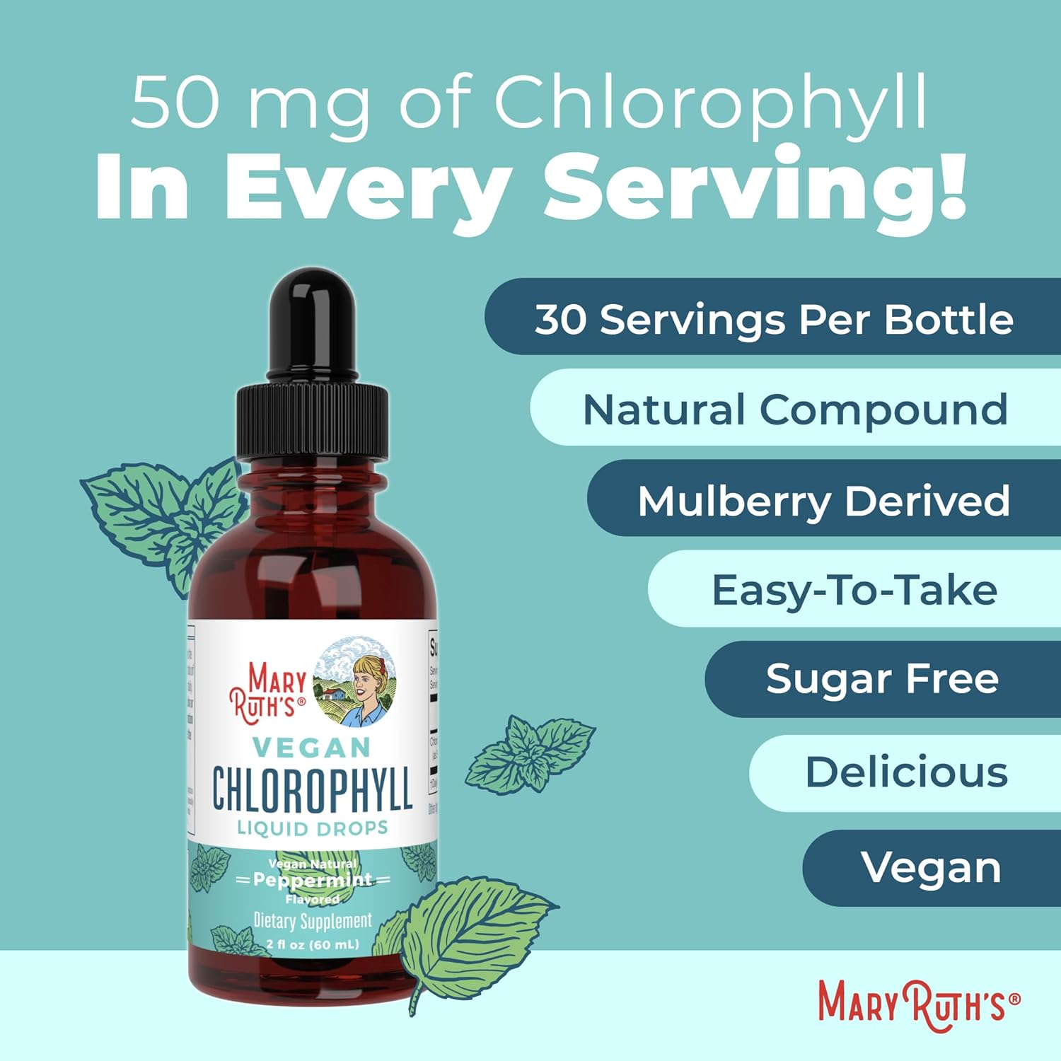MaryRuth's Chlorophyll Liquid Drops – Home Office Desk Ritual for Focused Mornings, Minty Pre-Work Hydration