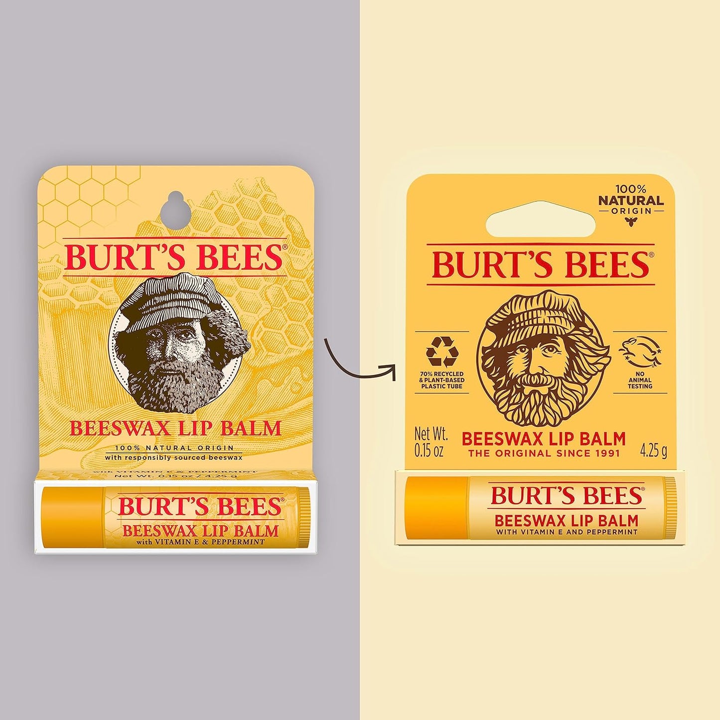 matte finish balm format in a 0.15 oz twist-up tube