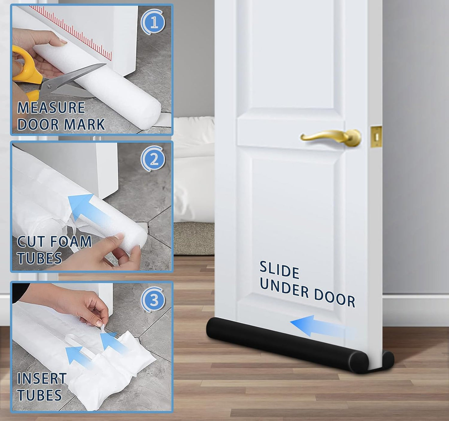 MAXTID Under Door Draft Stopper – Bedroom Wind-Down Essential That Blocks Hallway Light and Noise for Better Sleep