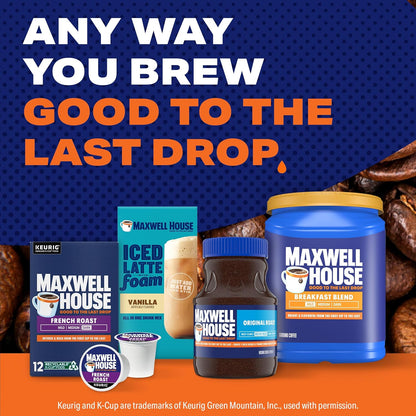 Maxwell House Breakfast Blend Mild Roast Ground Coffee, 38.8 oz Canister – Office Breakroom Pantry Staple for Daily Team Brewing
