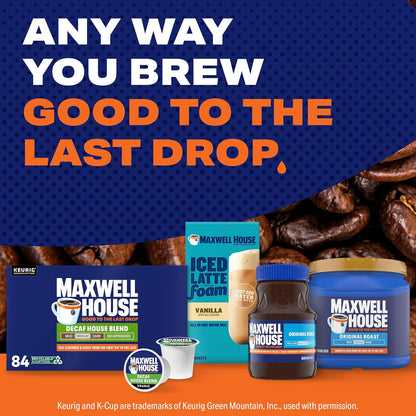 Maxwell House Decaf House Blend K-Cup Pods – Evening Wind-Down Coffee for Caffeine-Sensitive Adults, 84 ct Box