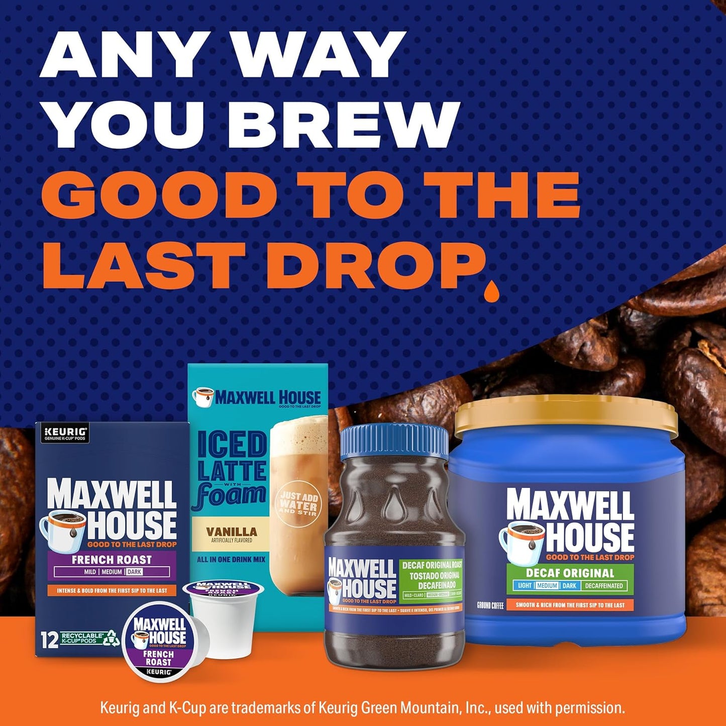Maxwell House Decaf Original Medium Roast Ground Coffee – Calming Evening Brew for Bedtime Wind-Down Ritual, 29.3 oz Canister