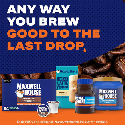 Maxwell House House Blend Medium Roast K-Cup Coffee Pods for Home Office Focus, 84 ct Single-Serve Pods